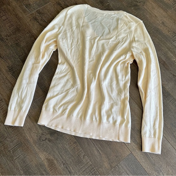 Amazon Essentials Size Medium Pastel Long Sleeved Knit Sweater Top Vneck - Picture 2 of 6